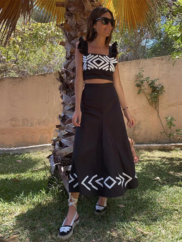 Leana - Conjunto de top y falda